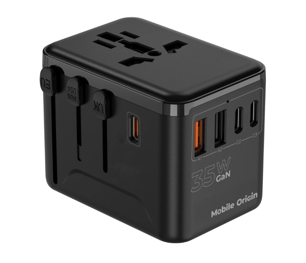 Mobile Origin GaN 35W Travel Adapter PW4 EU/UK/US/AUS3x USB-C + 2x USB-A  - 1504101 - zdjęcie